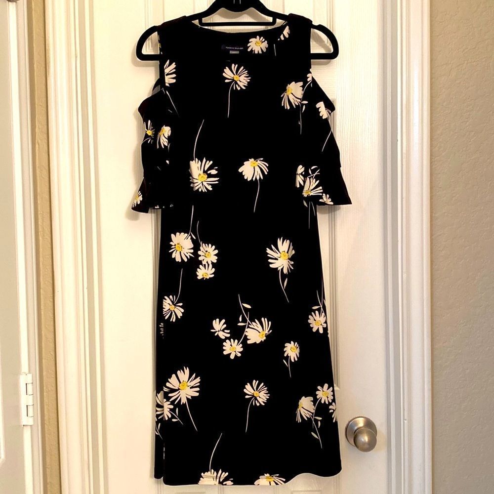 Tommy Hilfiger black and floral shift dress size 6